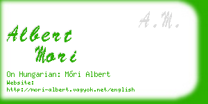 albert mori business card