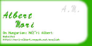 albert mori business card